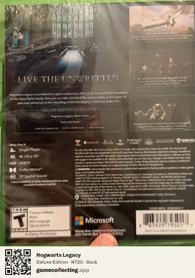 Hogwarts Legacy Xbox One, NTSC box back