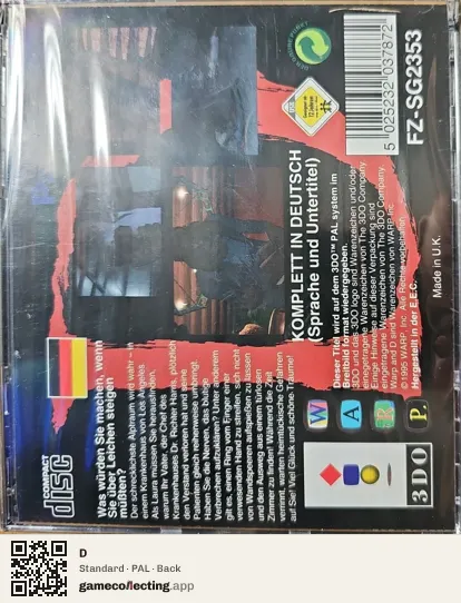 D 3DO Interactive Multiplayer, PAL box back