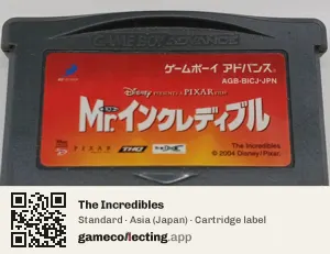 The Incredibles Game Boy Advance, Asia cartridge label