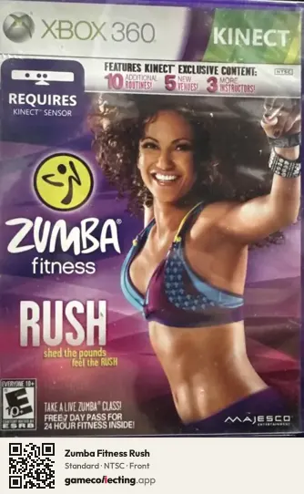 Zumba Fitness Rush Xbox 360, NTSC box front