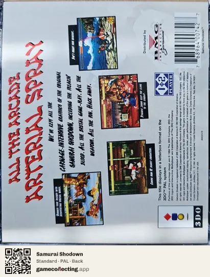 Samurai Shodown 3DO Interactive Multiplayer, PAL box back