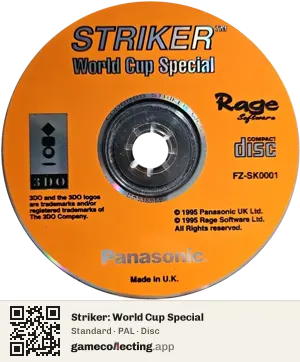 Striker: World Cup Special 3DO Interactive Multiplayer, PAL disc