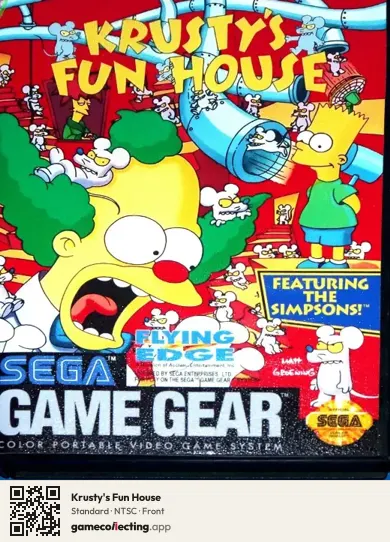 Krusty's Fun House Sega Game Gear, NTSC box front