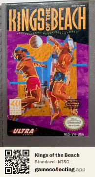 Kings of the Beach Nintendo Entertainment System, NTSC cartridge label