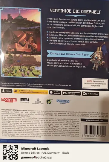 Minecraft Legends PlayStation 5, Germany box back