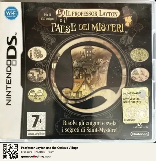 Professor Layton and the Curious Village Nintendo DS, Italy box front