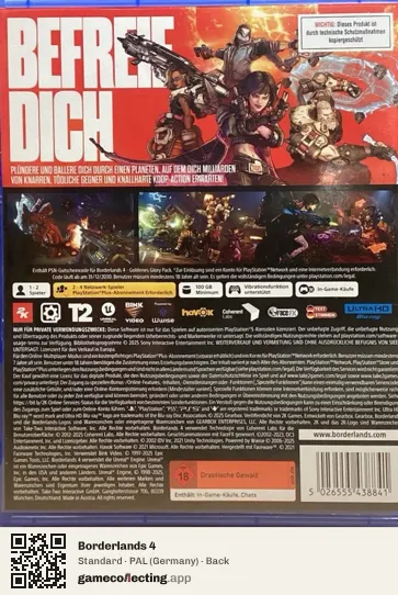 Borderlands 4 PlayStation 5, Germany box back