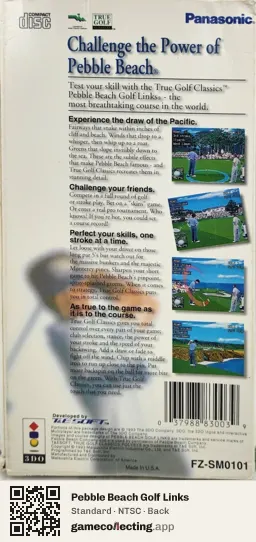 Pebble Beach Golf Links 3DO Interactive Multiplayer, NTSC box back
