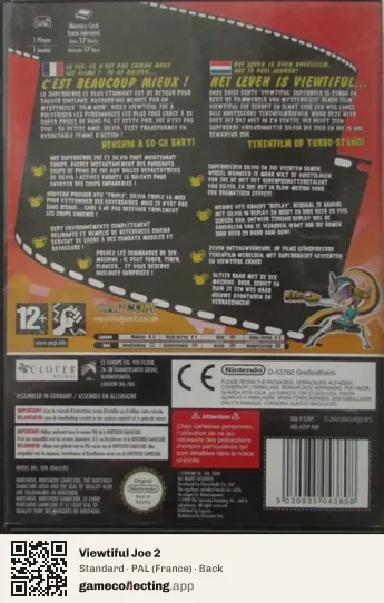 Viewtiful Joe 2 Nintendo GameCube, France box back