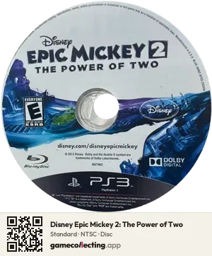 Disney Epic Mickey 2: The Power of Two PlayStation 3, NTSC disc