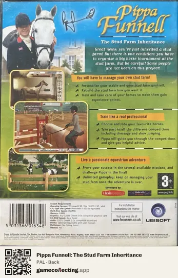 Pippa Funnell: The Stud Farm Inheritance Computer, PAL box back