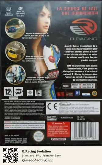 R: Racing Evolution Nintendo GameCube, France box back