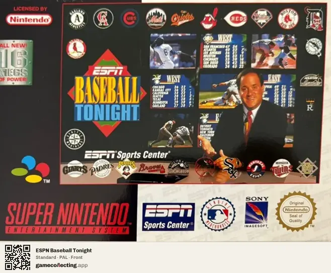 ESPN Baseball Tonight Super Nintendo Entertainment System, PAL box front