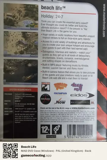 Beach Life Computer, United Kingdom box back