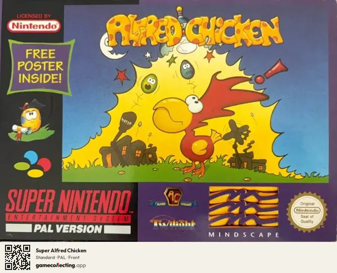 Super Alfred Chicken Super Nintendo Entertainment System, PAL box front