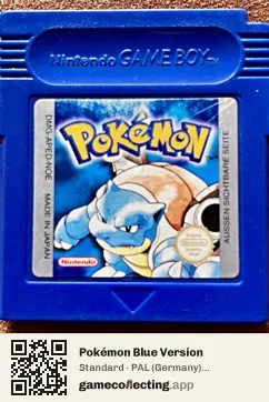 Pokémon Blue Version Game Boy, PAL cartridge label