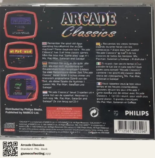 Arcade Classics Philips CD-i, PAL box back