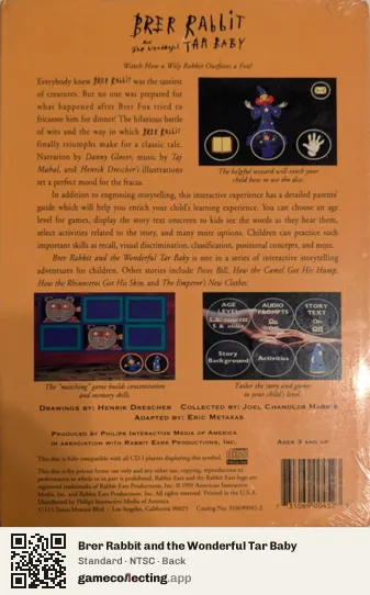 Brer Rabbit and the Wonderful Tar Baby Philips CD-i, NTSC box back