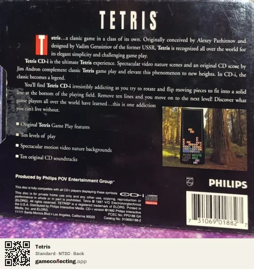 Tetris Philips CD-i, NTSC box back