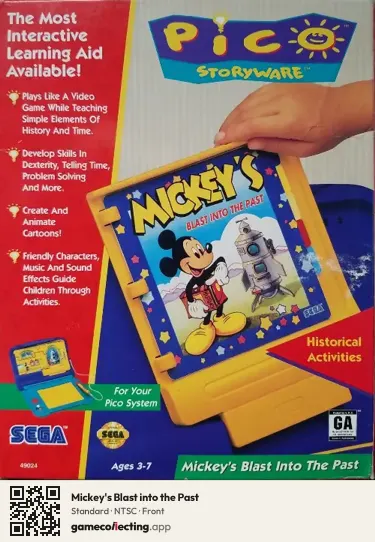 Mickey's Blast into the Past Sega Pico, NTSC box front
