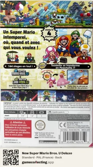 New Super Mario Bros. U Deluxe Nintendo Switch, France box back