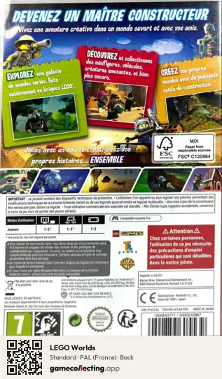 LEGO Worlds Nintendo Switch, France box back