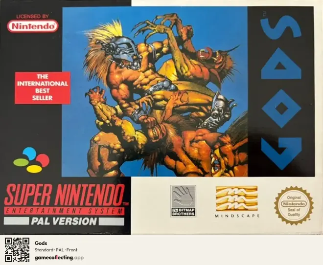 Gods Super Nintendo Entertainment System, PAL box front