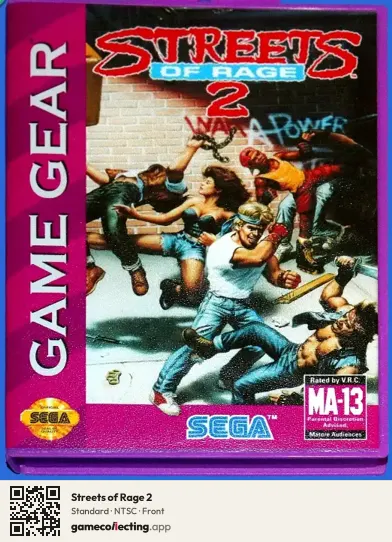 Streets of Rage 2 Sega Game Gear, NTSC box front