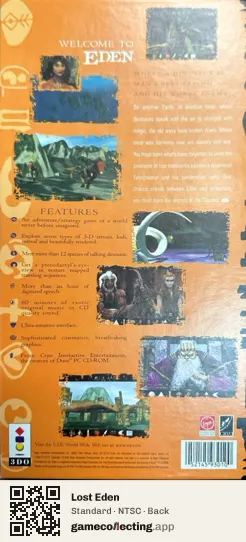 Lost Eden 3DO Interactive Multiplayer, NTSC box back