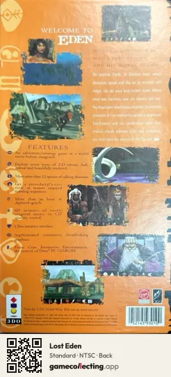 Lost Eden 3DO Interactive Multiplayer, NTSC box back