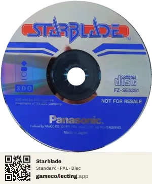 Starblade 3DO Interactive Multiplayer, PAL disc
