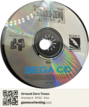 Ground Zero Texas Sega Mega-CD / Sega CD, NTSC disc