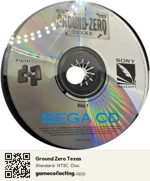 Ground Zero Texas Sega Mega-CD / Sega CD, NTSC disc