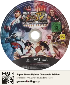 Super Street Fighter IV: Arcade Edition PlayStation 3, PAL disc