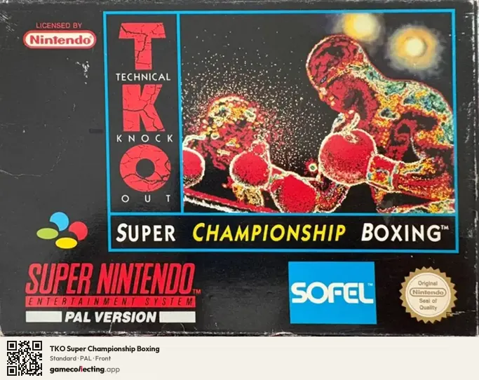 TKO Super Championship Boxing Super Nintendo Entertainment System, PAL box front