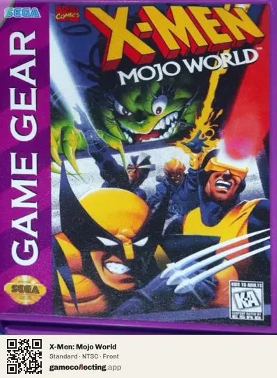 X-Men: Mojo World Sega Game Gear, NTSC box front