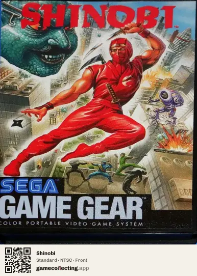 Shinobi Sega Game Gear, NTSC box front