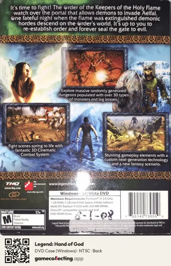 Legend: Hand of God Computer, NTSC box back