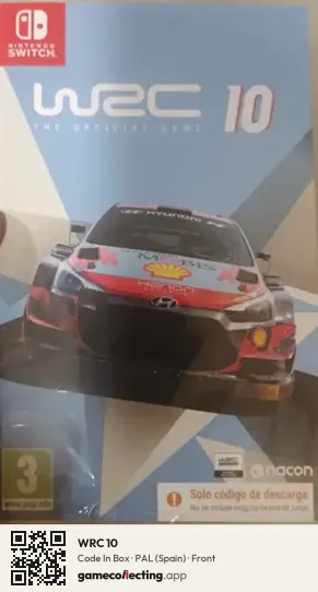 WRC 10 Nintendo Switch, Spain box front