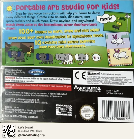 Let's Draw! Nintendo DS, PAL box back