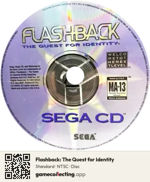 Flashback: The Quest for Identity Sega Mega-CD / Sega CD, NTSC disc