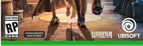 Star Wars Outlaws, the ESRB box on its front