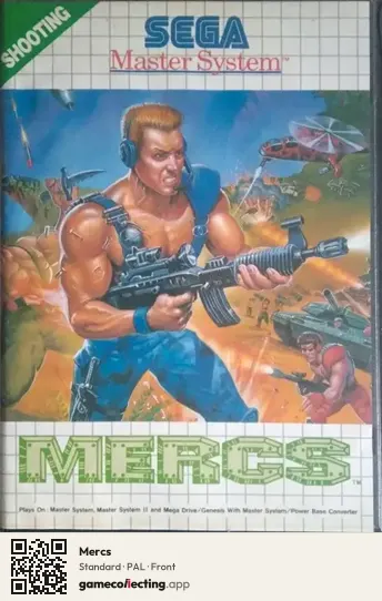 Mercs Sega Master System, PAL box front