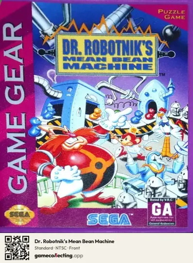 Dr. Robotnik's Mean Bean Machine Sega Game Gear, NTSC box front