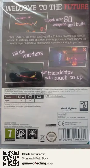 Black Future '88 Nintendo Switch, PAL box back