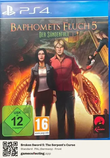 Broken Sword 5: The Serpent's Curse PlayStation 4, Germany box front