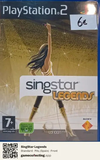 SingStar Legends PlayStation 2, Spain box front