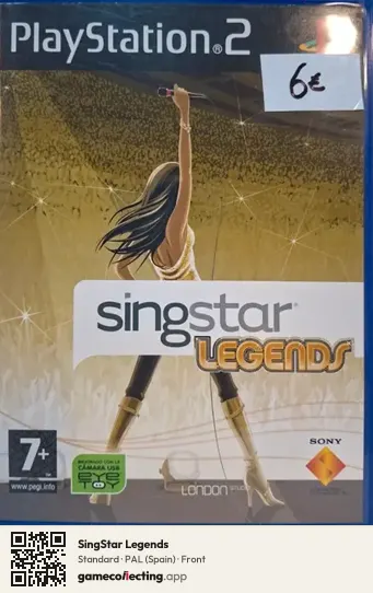 SingStar Legends PlayStation 2, Spain box front