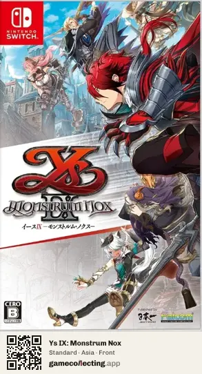 Ys IX: Monstrum Nox Nintendo Switch, Asia box front