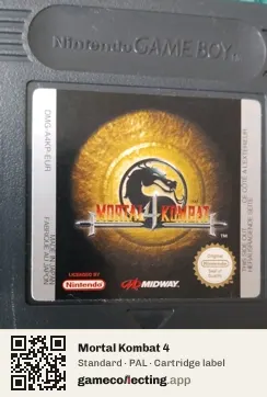 Mortal Kombat 4 Game Boy Color, PAL cartridge label